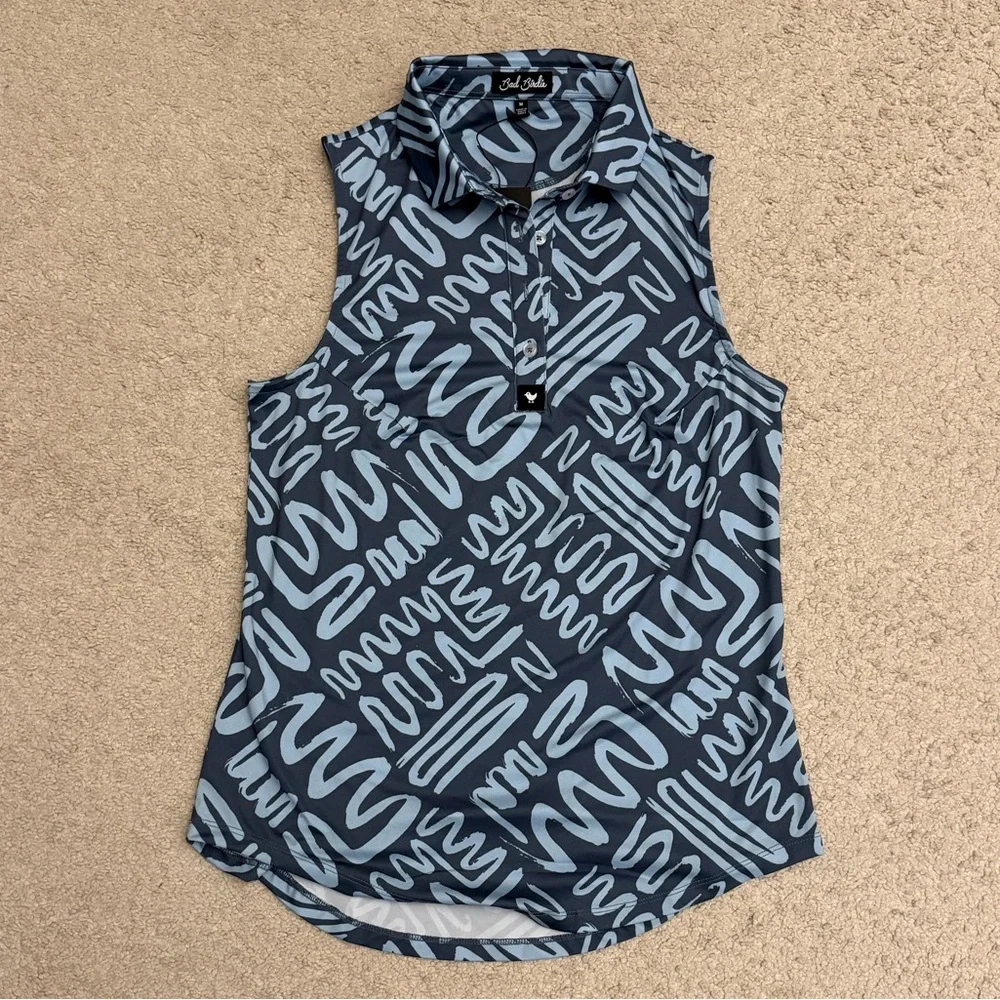 Bad Birdie Mazed & Confused Sleeveless Performance Polo - M - Picture 5 of 7